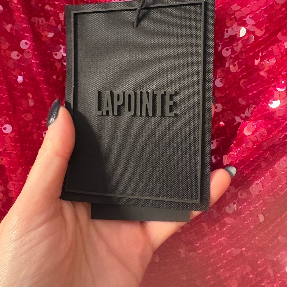 BNWT Lapointe sequin feather one shoulder midi dress size 0 in ultra pink - Picture 10 of 15